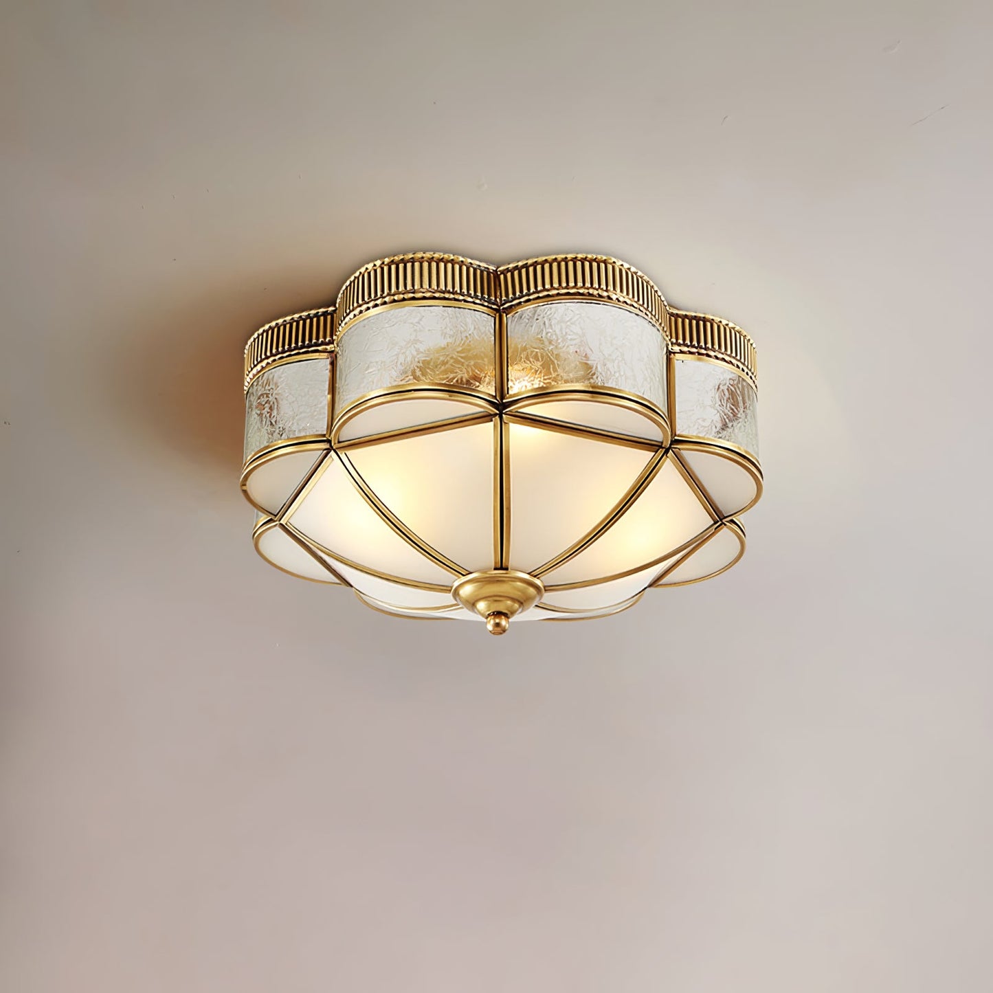 Brass Domed Flush Overhead light Ceiling Lamp