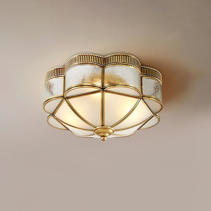 Brass Domed Flush Overhead light Ceiling Lamp