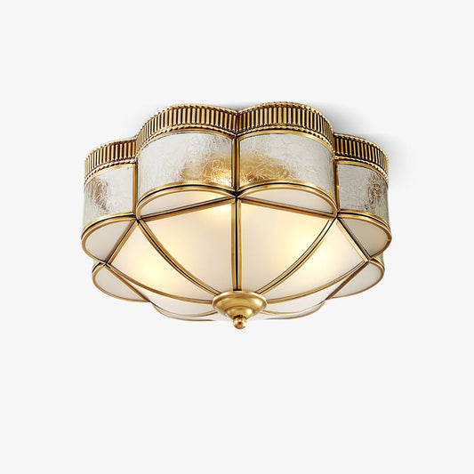 Brass Domed Flush Overhead light Ceiling Lamp