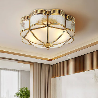 Brass Domed Flush Overhead light Ceiling Lamp