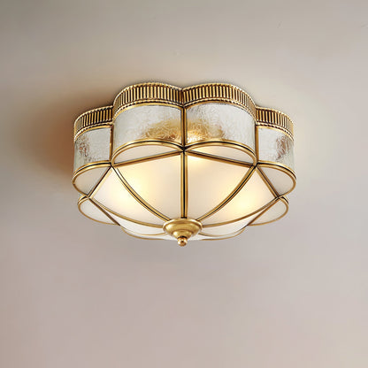 Brass Domed Flush Overhead light Ceiling Lamp