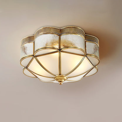 Brass Domed Flush Overhead light Ceiling Lamp