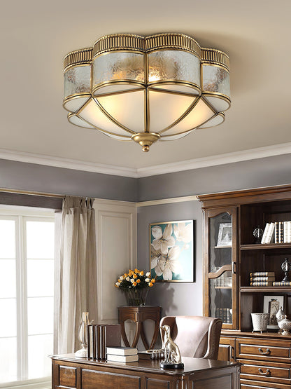 Brass Domed Flush Overhead light Ceiling Lamp