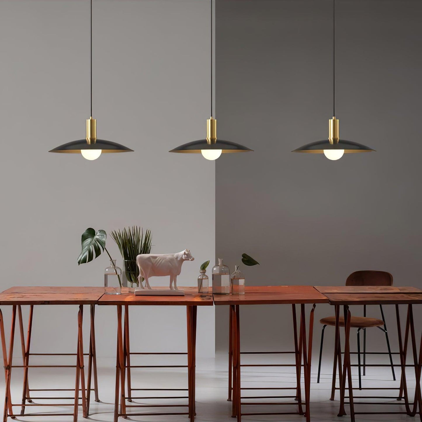 Brass Flared Houselight Pendant Lamp