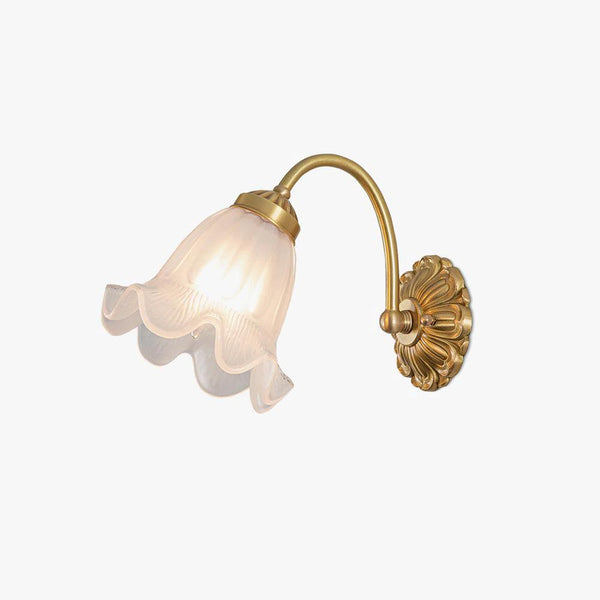 Brass Floral Glass Lamp bracket Sconce