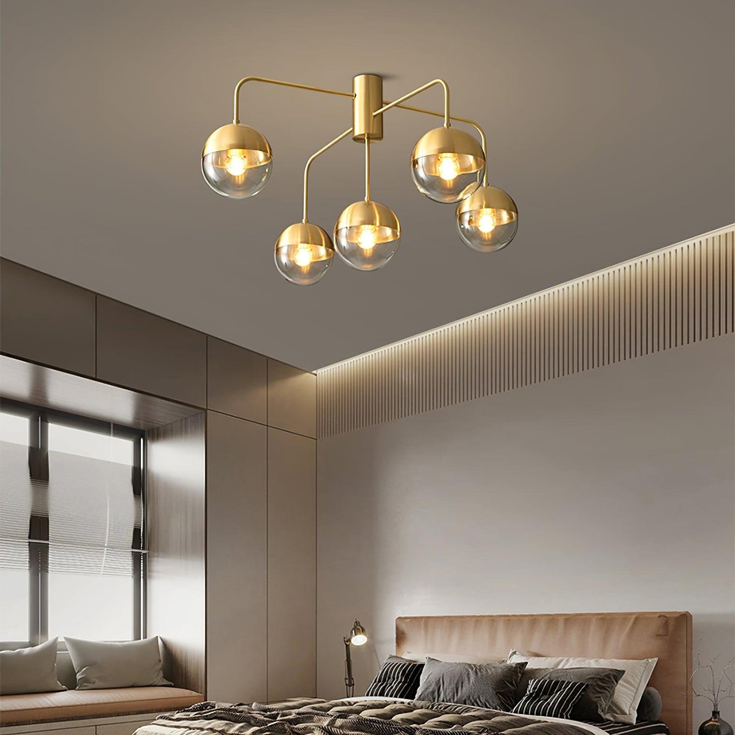 Brass Globulars Overhead fixture Ceiling Lamp