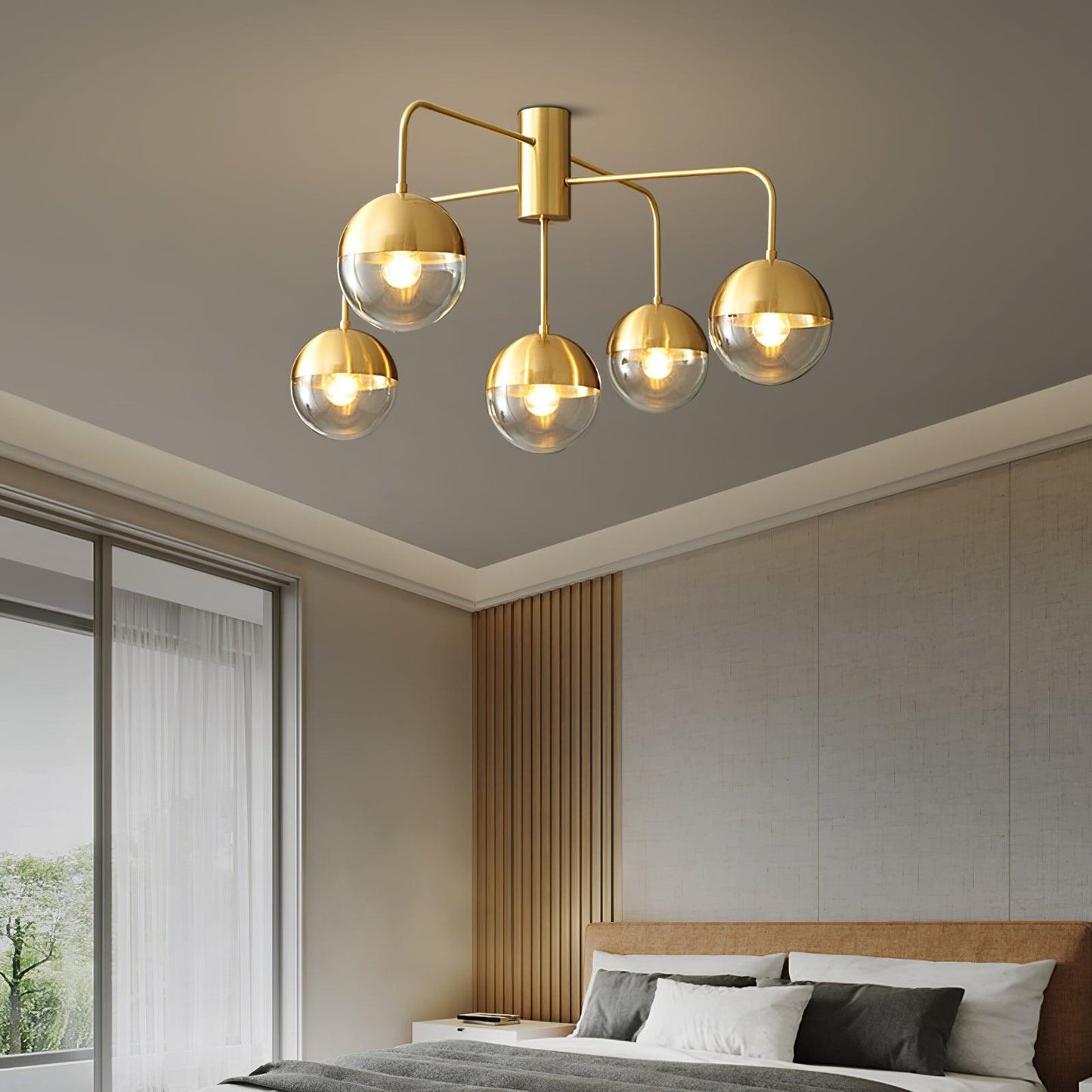 Brass Globulars Overhead fixture Ceiling Lamp