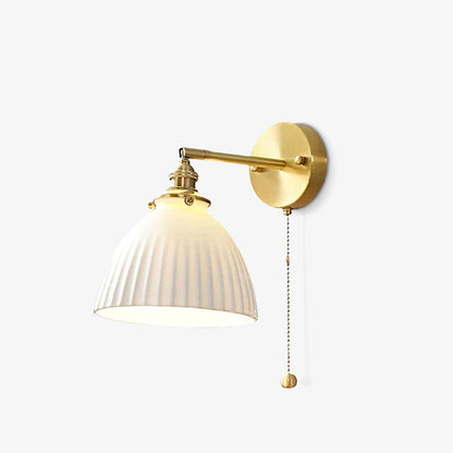 Brass Pleated Ceramic Wall light fixture Wall Lamp