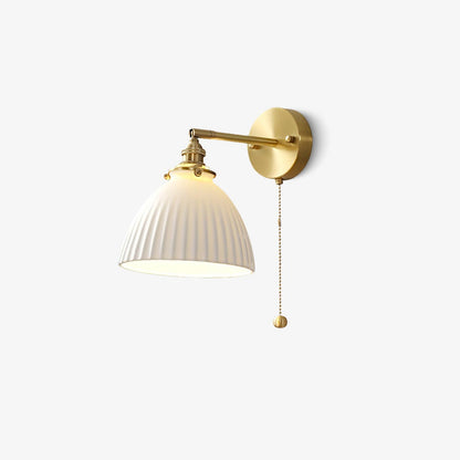 Brass Pleated Ceramic Wall light fixture Wall Lamp