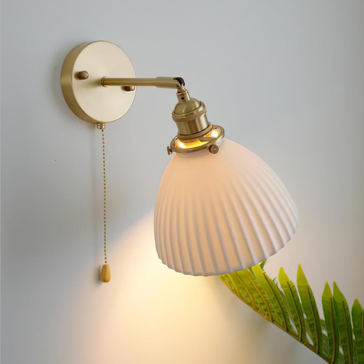 Brass Pleated Ceramic Wall light fixture Wall Lamp