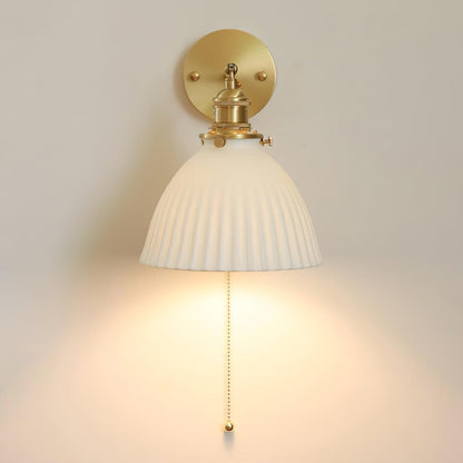 Brass Pleated Ceramic Wall light fixture Wall Lamp