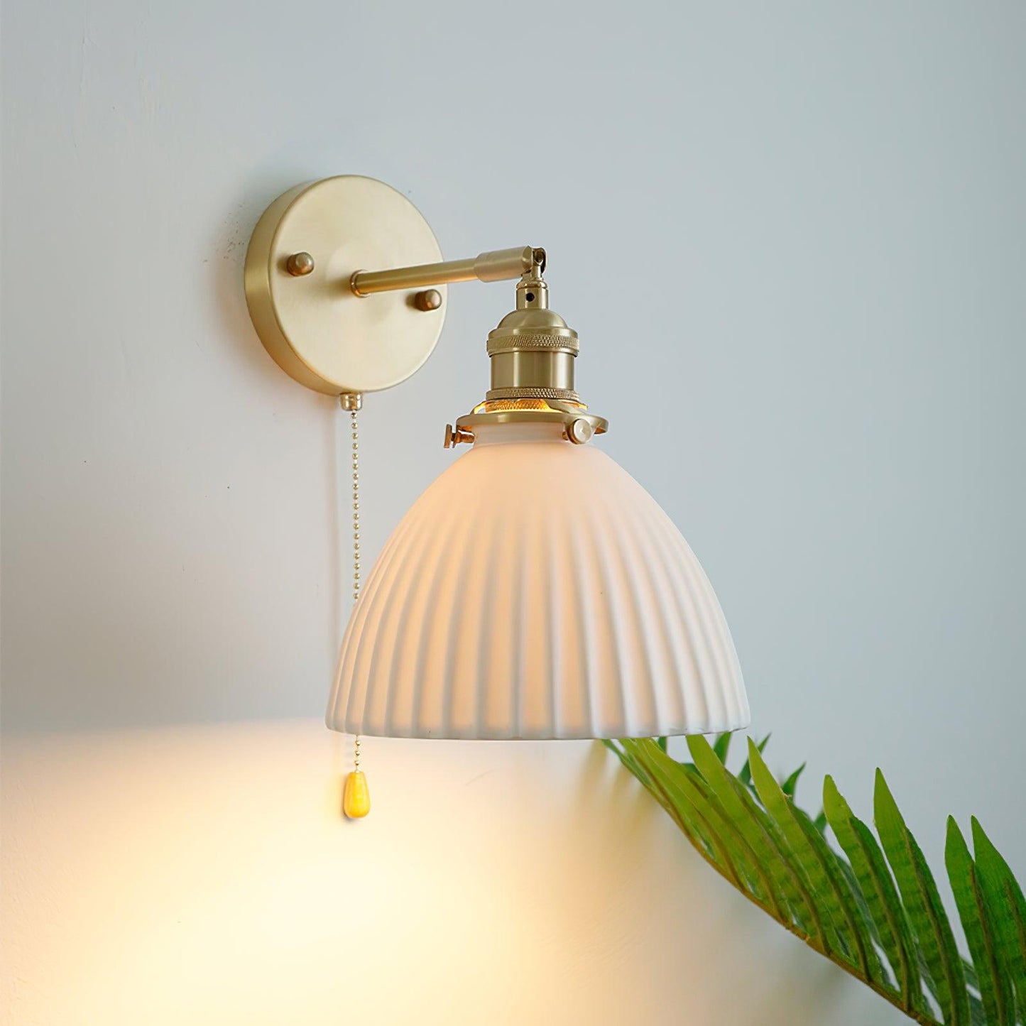 Brass Pleated Ceramic Wall light fixture Wall Lamp