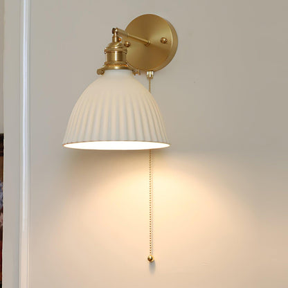 Brass Pleated Ceramic Wall light fixture Wall Lamp