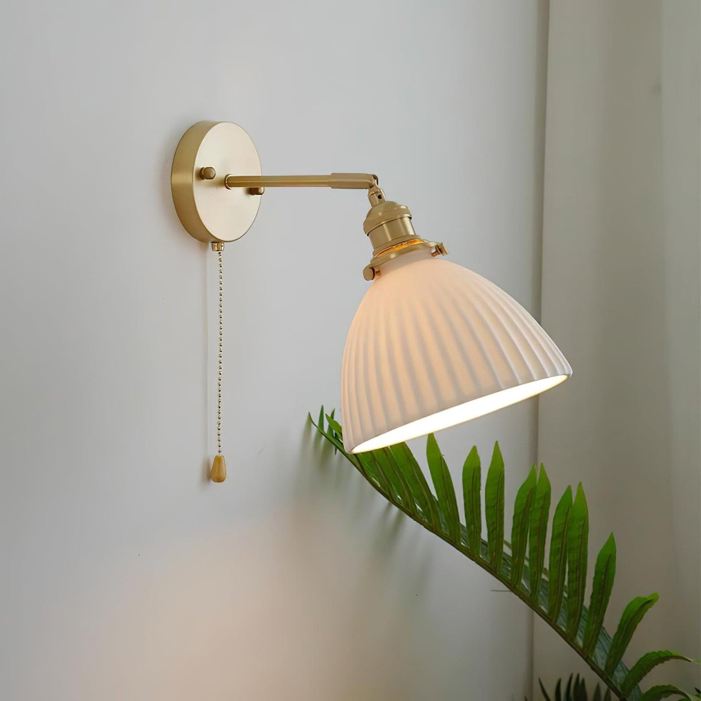 Brass Pleated Ceramic Wall light fixture Wall Lamp