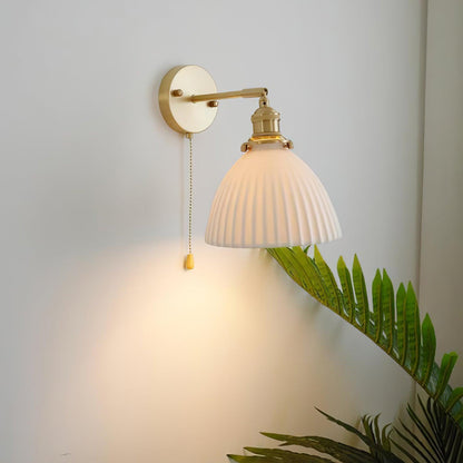 Brass Pleated Ceramic Wall light fixture Wall Lamp