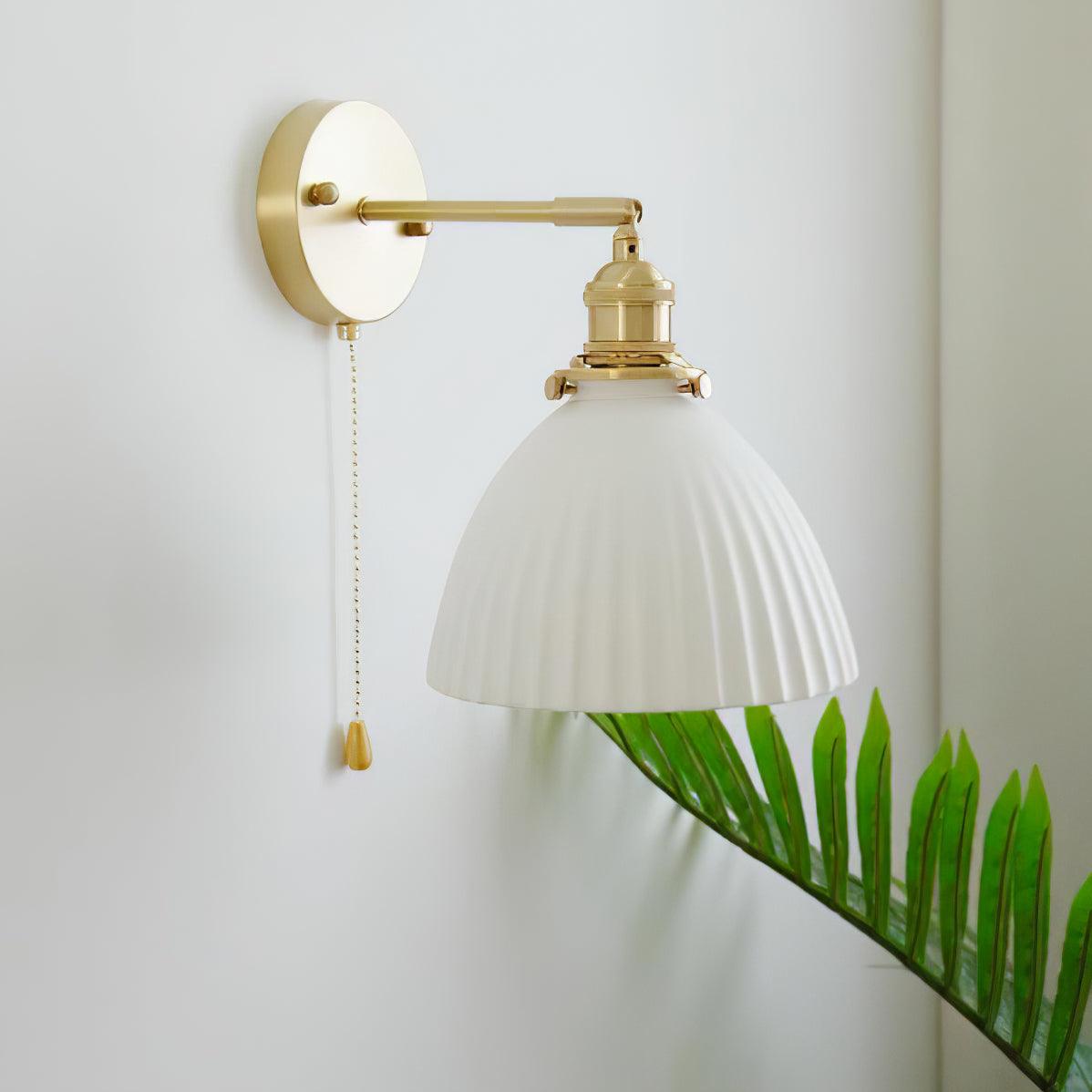 Brass Pleated Ceramic Wall light fixture Wall Lamp