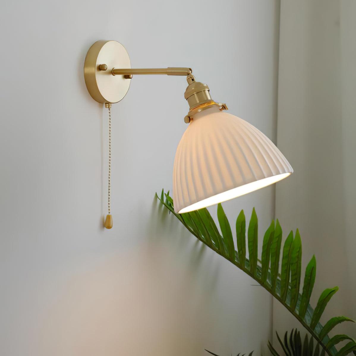 Brass Pleated Ceramic Wall light fixture Wall Lamp