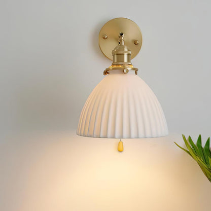 Brass Pleated Ceramic Wall light fixture Wall Lamp