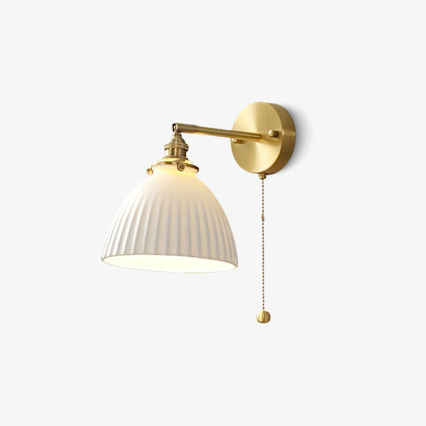 Brass Pleated Ceramic Wall light fixture Wall Lamp