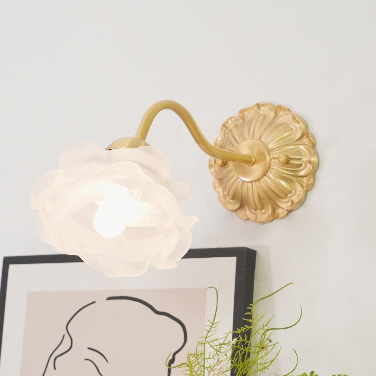 Brass Rose Wall light Wall Light