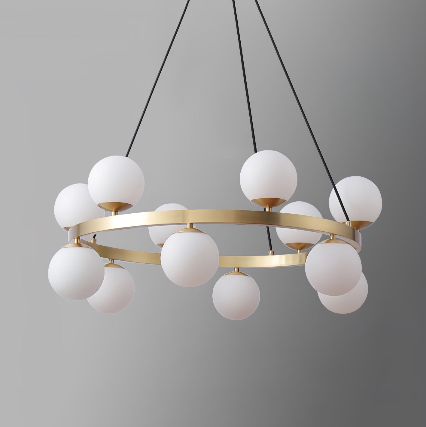 Bubbles Brass Ring Crown Chandelier