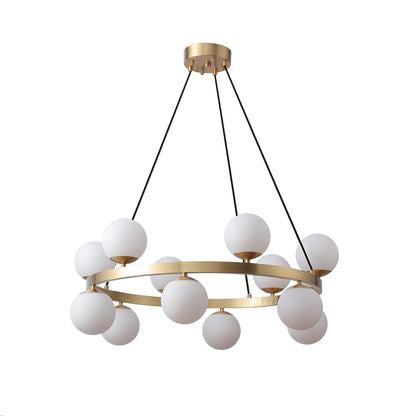 Bubbles Brass Ring Crown Chandelier