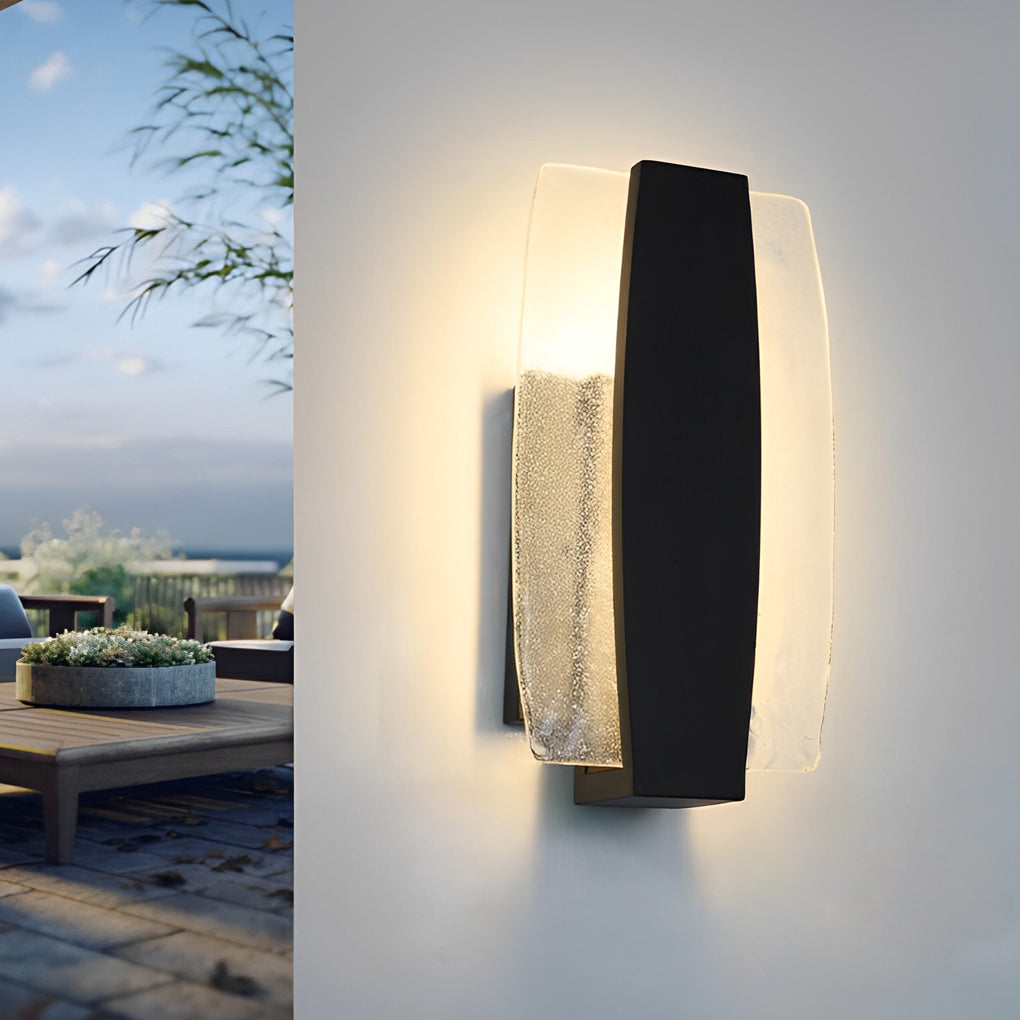 Waterproof LED Handmade Bubbles Glass Black Modern Outdoor Wall Light