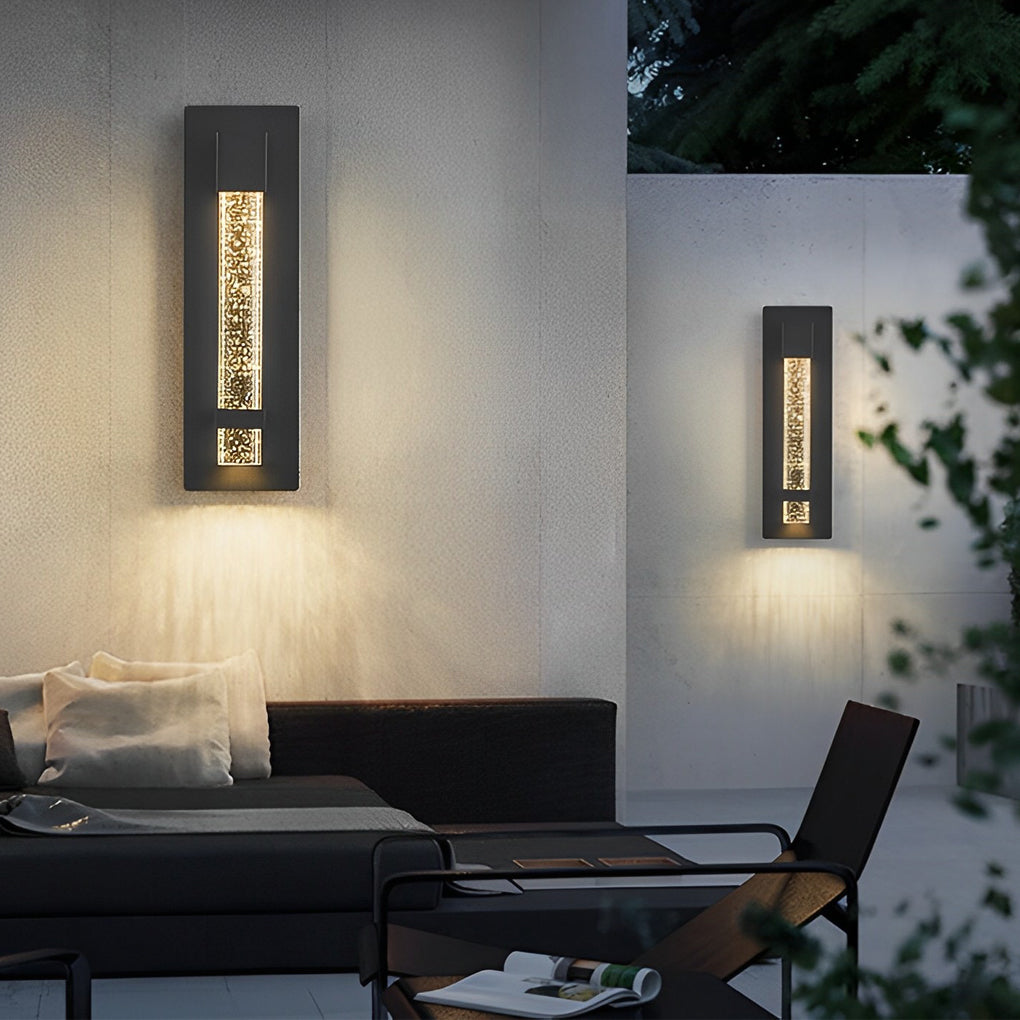 11.8 Inch Waterproof Hardwired Bubbles Glass Outdoor Wall Light