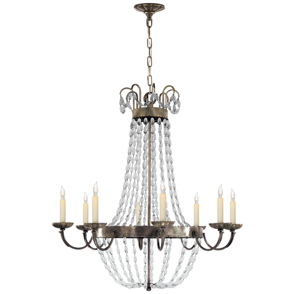 Chandelier, 8-Light, Sheffield Silver, 32"W (CHC 1408SHS-SG 2FU78)