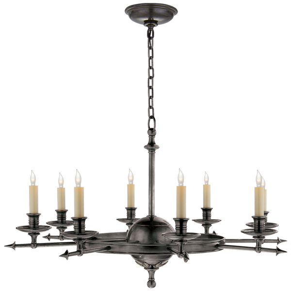 Chandelier, 8-Light, Bronze, 34.75"W (CHC 1447BZ 25N9P)