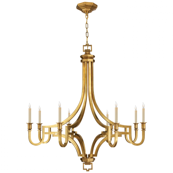 Chandelier, 8-Light, Antique Burnished Brass, 37"W (CHC 1562AB 25P7H)