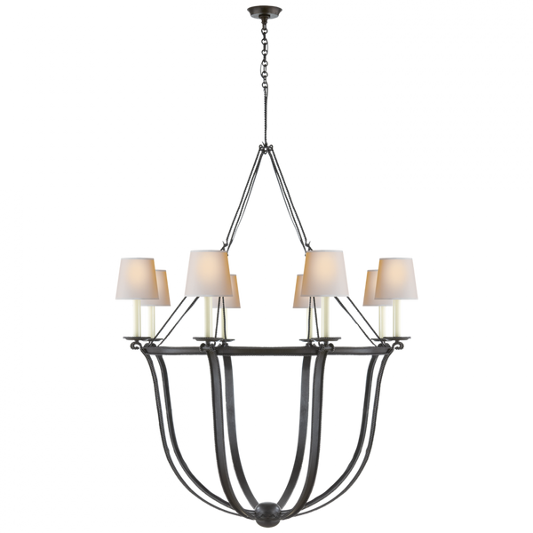 Chandelier, 8-Light, Aged Iron, 41.5"W (CHC 1577AI-NP 2K1Q4)