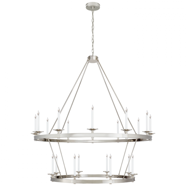 Chandelier, 20-Light, Polished Nickel, 53.25"W (CHC 1608PN CTYHG)