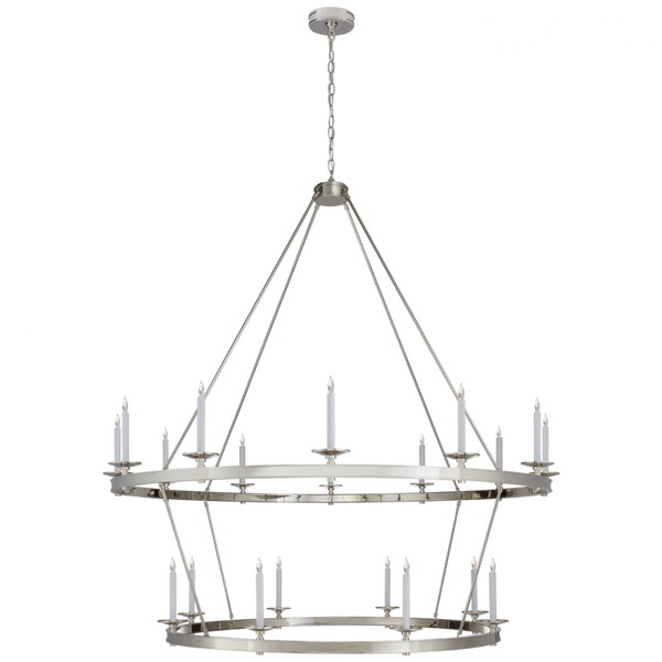 Chandelier, 20-Light, Polished Nickel, 63.5"W (CHC 1609PN CTWKT)