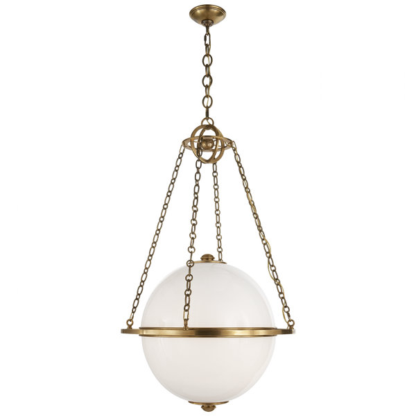 Pendant, 2-Light, Globe, Antique Burnished Brass, 24.25"W (CHC 2135AB-WG 25Q61)