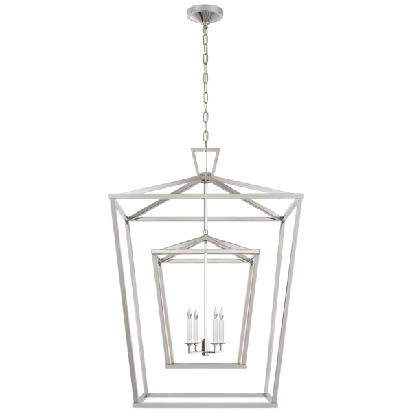 Pendant, 4-Light, Double Cage Polished Nickel, 29"W (CHC 2199PN CHPL1)