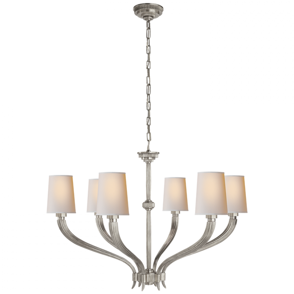 Chandelier, 6-Light, Antique Nickel, 35.25"W (CHC 2462AN-NP 25Q6U)