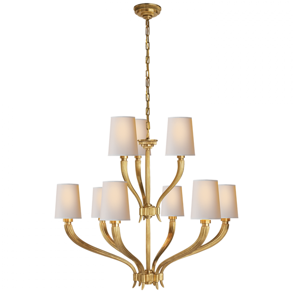 Chandelier, 9-Light, Antique Burnished Brass, 35"W (CHC 2465AB-NP 2K1QE)