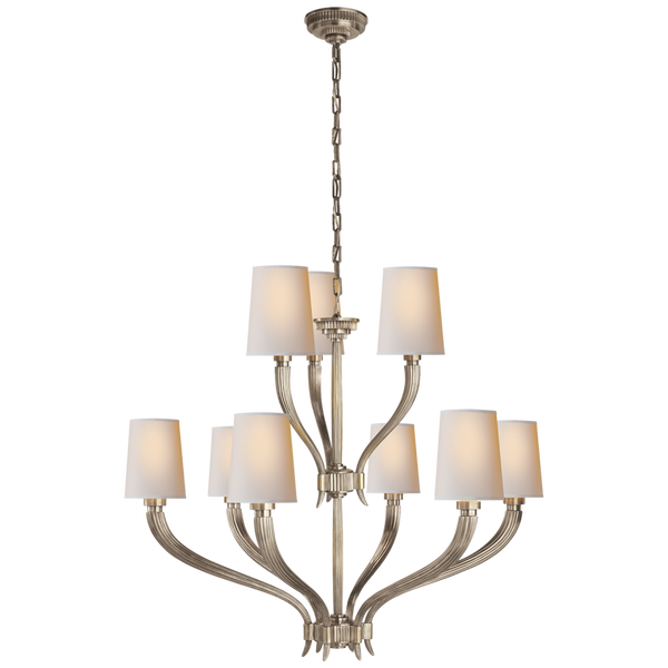 Chandelier, 9-Light, Antique Nickel, 35"W (CHC 2465AN-NP 2K1QF)