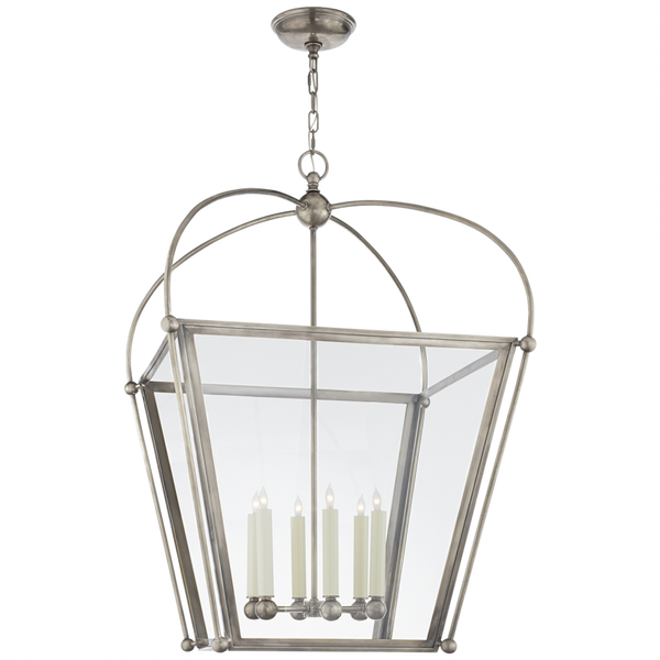 Pendant, 6-Light, Antique Nickel, Clear Glass, 28.75"W (CHC 3440AN-CG 2R70P)