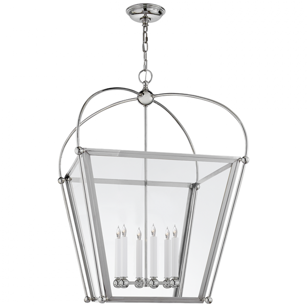 Pendant, 6-Light, Polished Nickel, Clear Glass, 28.75"W (CHC 3440PN-CG 2R70R)