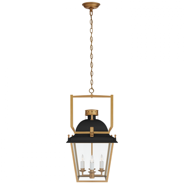 Pendant, 4-Light, Matte Black, Antique Burnished Brass, Clear Glass, 14"W (CHC 5108BLK/AB-CG CTWJW)