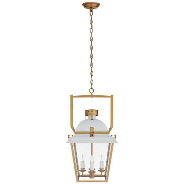 Pendant, 4-Light, Matte White, Antique Burnished Brass, Clear Glass, 14"W (CHC 5108WHT/AB-CG CTWJV)