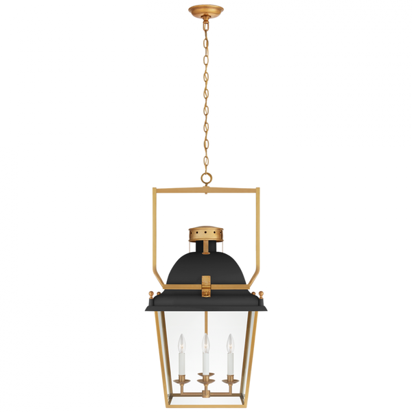 Pendant, 4-Light, Matte Black, Antique Burnished Brass, 19"W (CHC 5109BLK/AB-CG CTWJY)