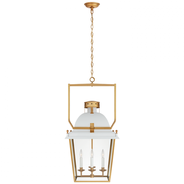 Pendant, 4-Light, Matte White, Antique Burnished Brass, Clear Glass, 19"W (CHC 5109WHT/AB-CG CTWJX)