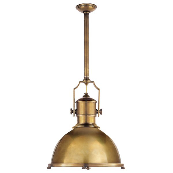 Industrial Pendant, 1-Light, Antique Burnished Brass, Antique Brass Shade, 19.5"W (CHC 5136AB-AB 25T5H)