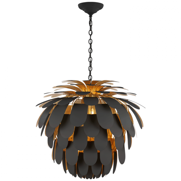 Chandelier, 6-Light, Matte Black, Gild, 36.5"W (CHC 5158MBK/G CM11X)