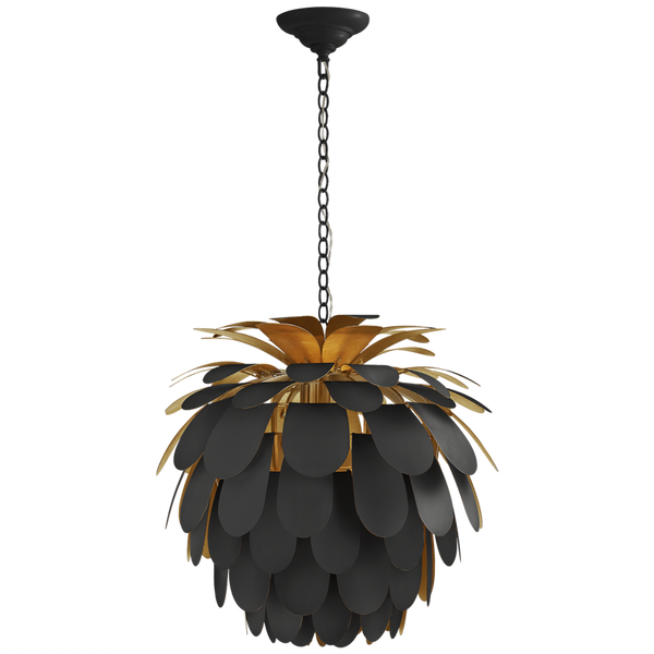 Chandelier, 1-Light, Matte Black, Gild, 22.5"W (CHC 5165MBK/G CHYDH)