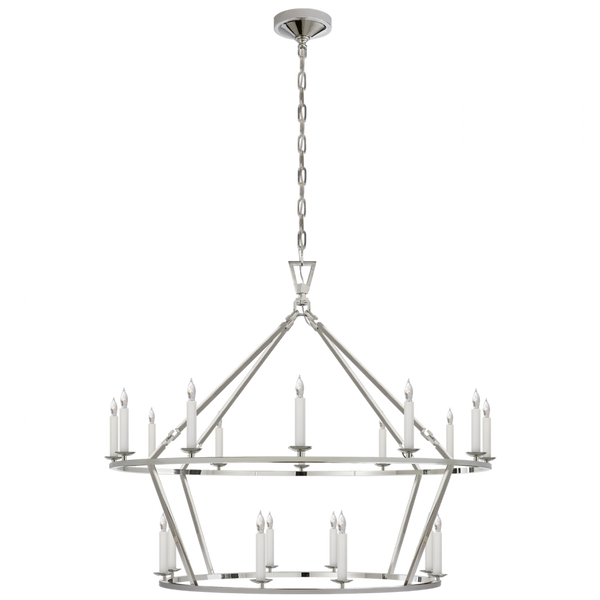 Chandelier, 20-Light, Polished Nickel, 40"W (CHC 5179PN 2V5PT)