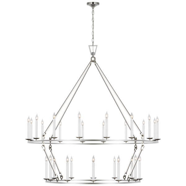 Oversized Two Tier Chandelier - Polished Nickel